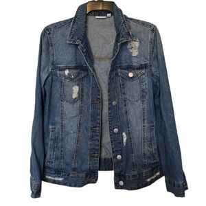 3/$15 Bp Distressed Jean Jacket Size Xs